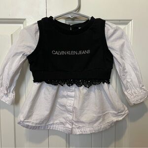 Calvin Klein Jeans Black and White Layered Button Down Shirt | Toddler 18M